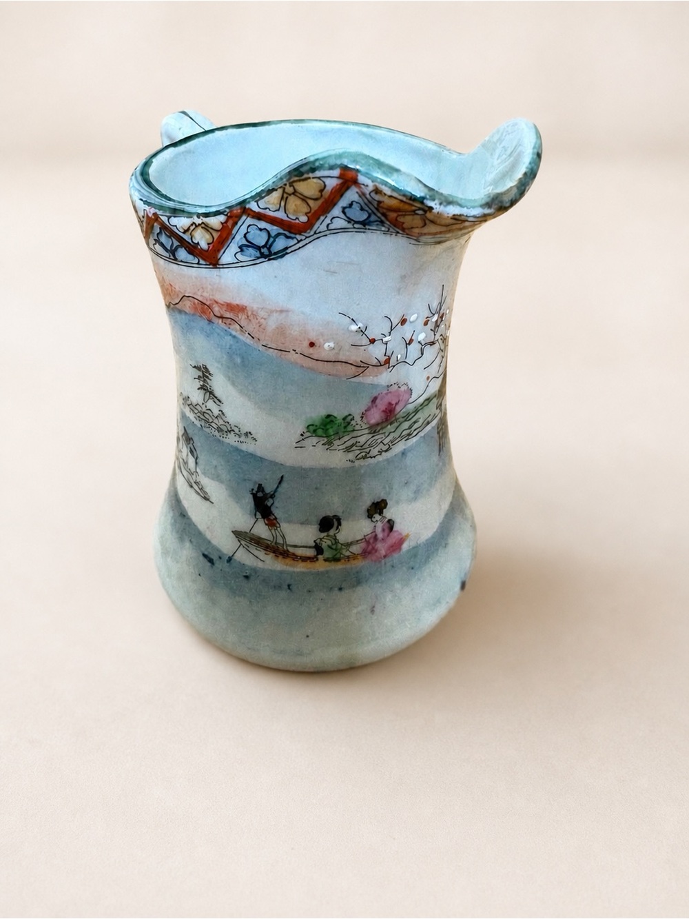 5 / $40 Vintage Japanese Porcelain Creamer Hand Painted Cherry Blossom 1950s - Picture 3 of 4